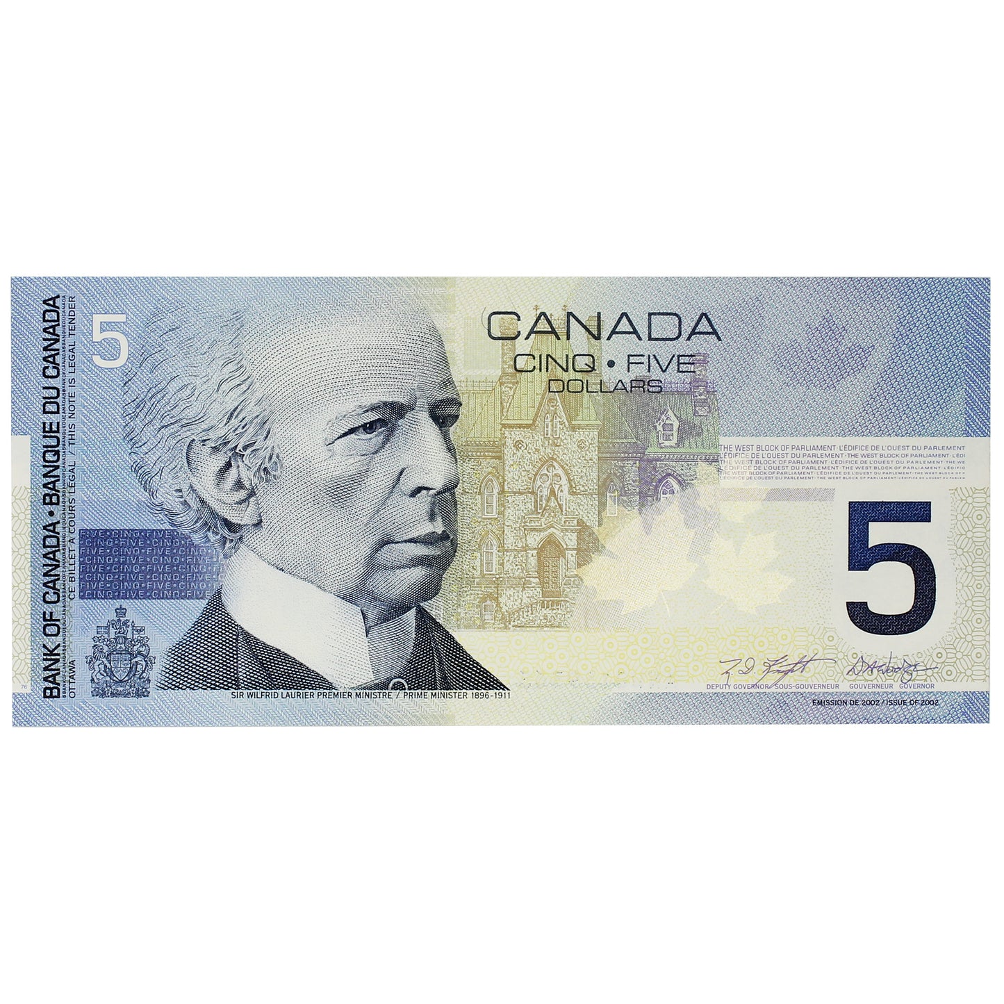 BC-62a 2001 Canada $5 Knight-Dodge, ANE (0.000-0.180), CUNC