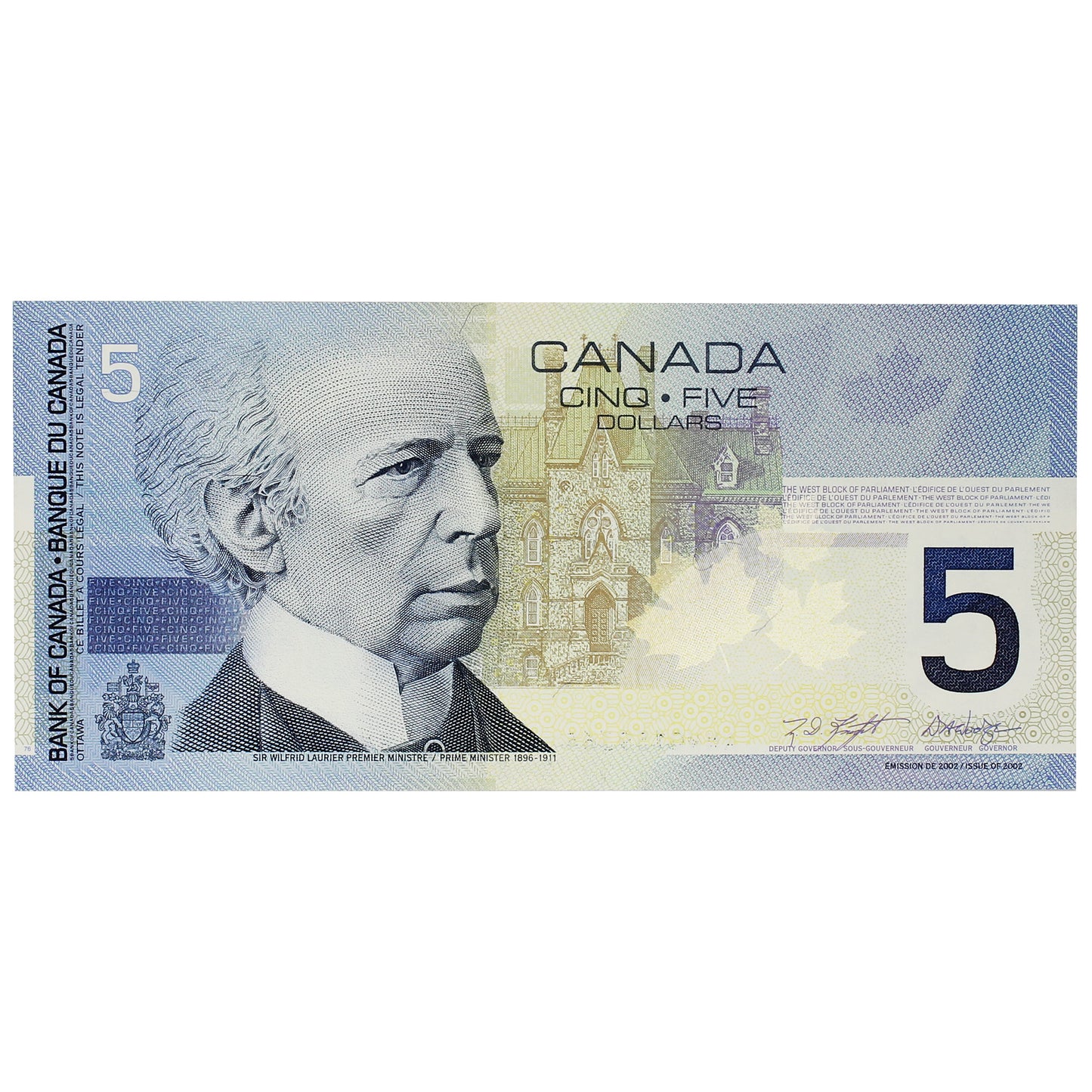 BC-62aA 2001 Canada $5 Knight-Dodge, ANW (0.000-0.180), AU-UNC
