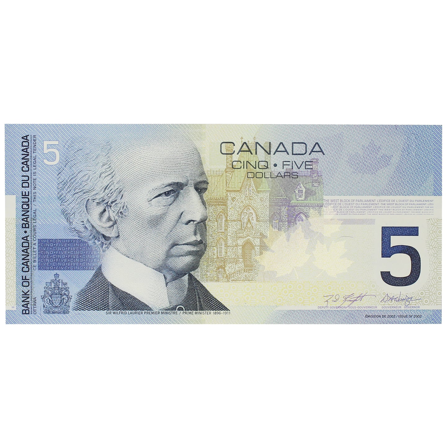 BC-62aA 2001 Canada $5 Knight-Dodge, ANV (3.060-3.400), UNC