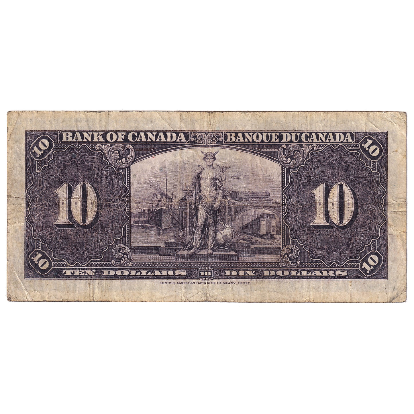 BC-24a 1937 Canada $10 Osborne-Towers, A/D, VG-F