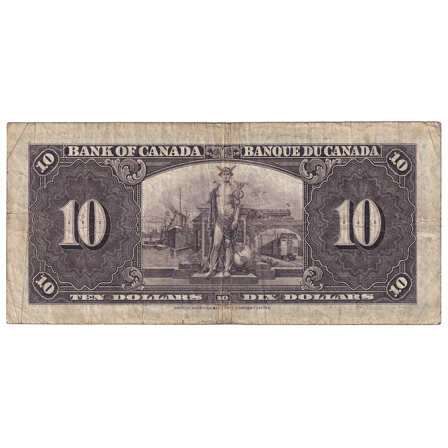 BC-24b 1937 Canada $10 Gordon-Towers, L/D, VG-F