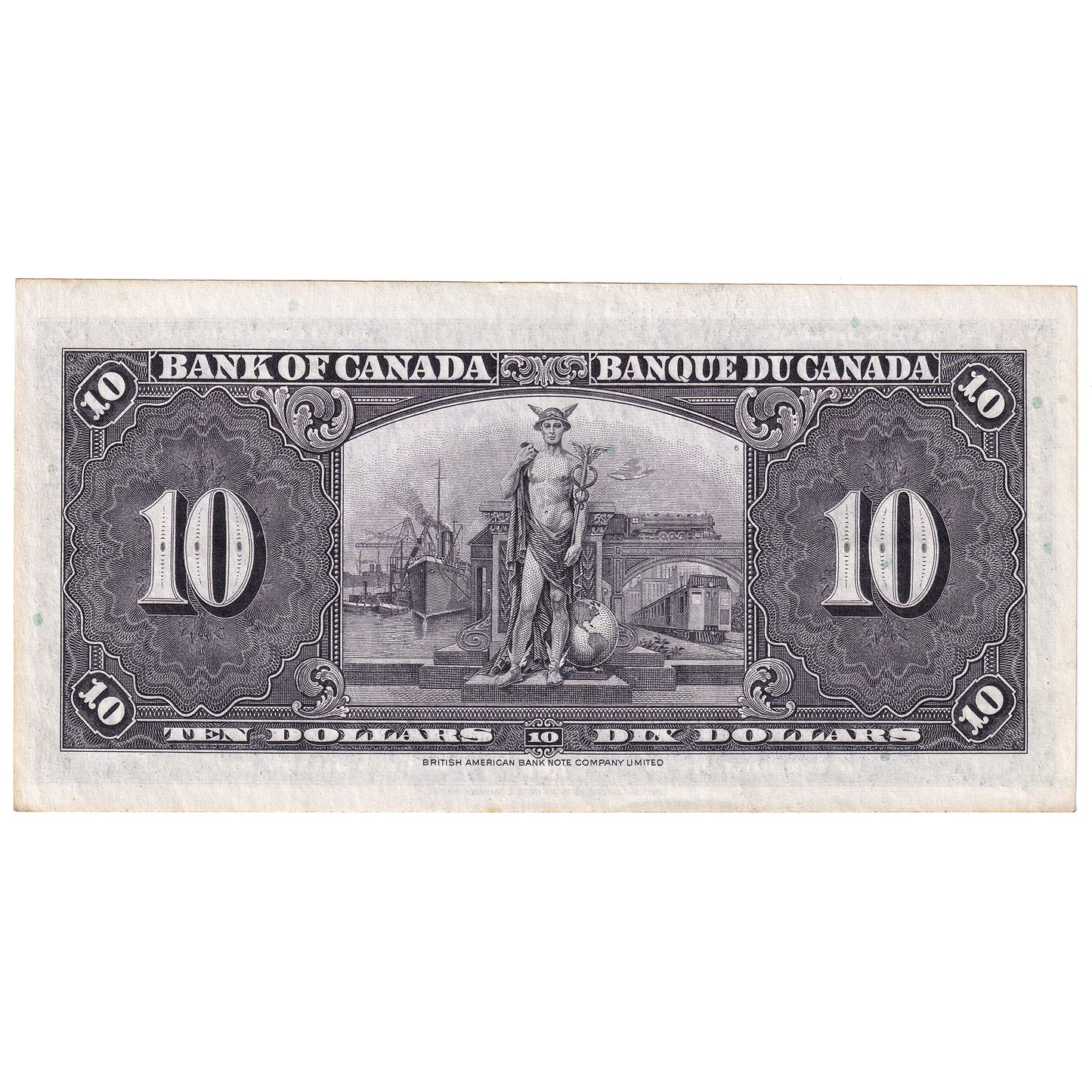 BC-24b 1937 Canada $10 Gordon-Towers, T/D, Almost Uncirculated (AU50)