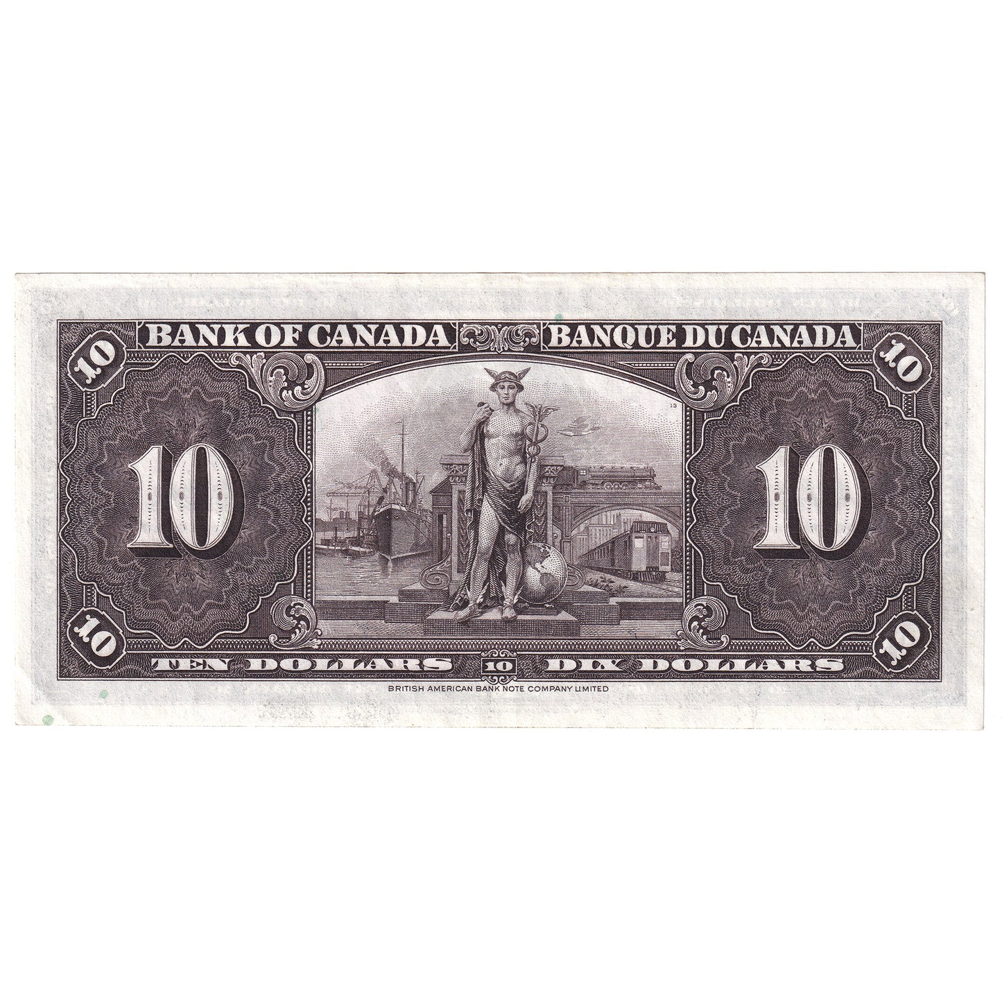 BC-24c 1937 Canada $10 Coyne-Towers, D/T, AU