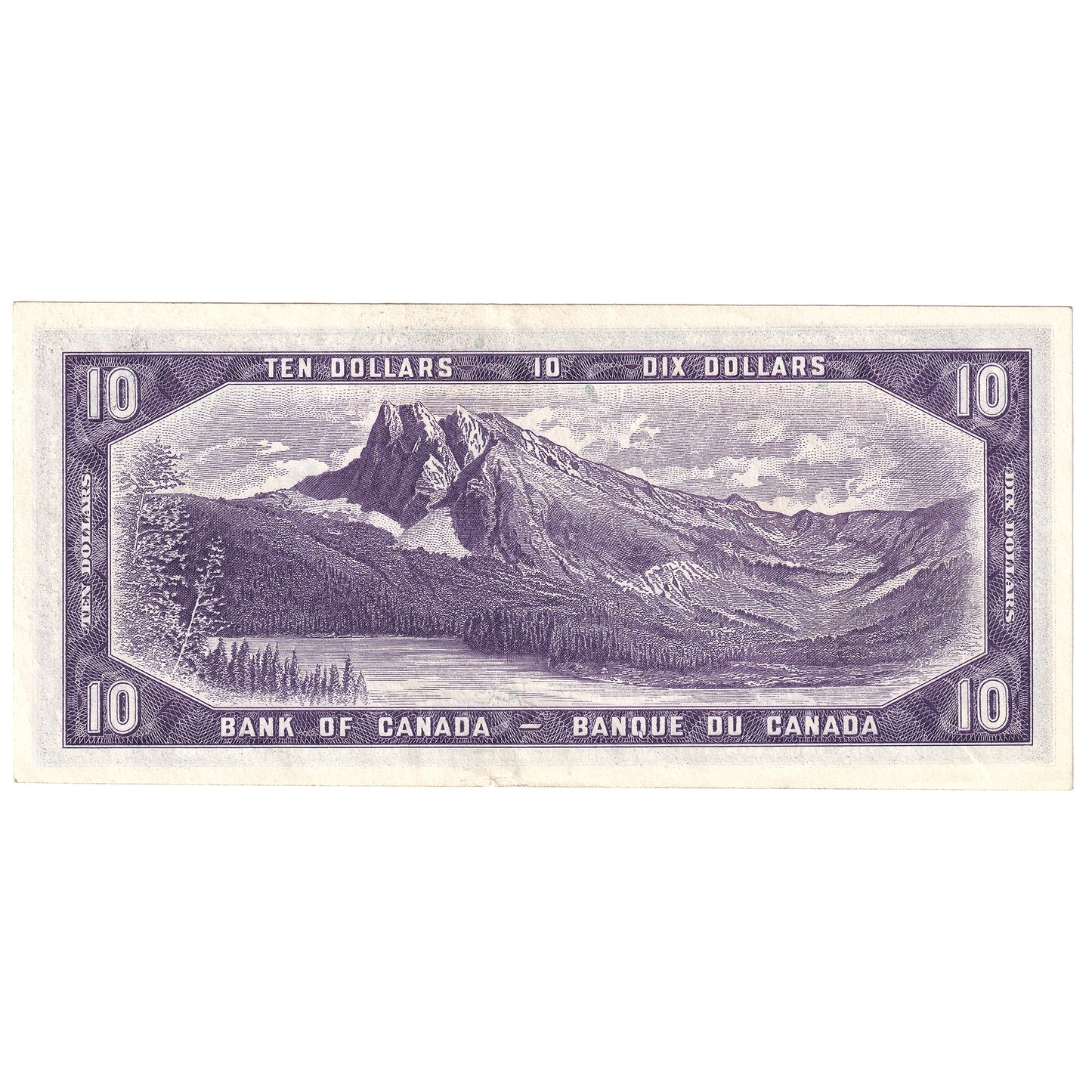 BC-40a 1954 Canada $10 Beattie-Coyne, B/T, Almost Uncirculated (AU50)