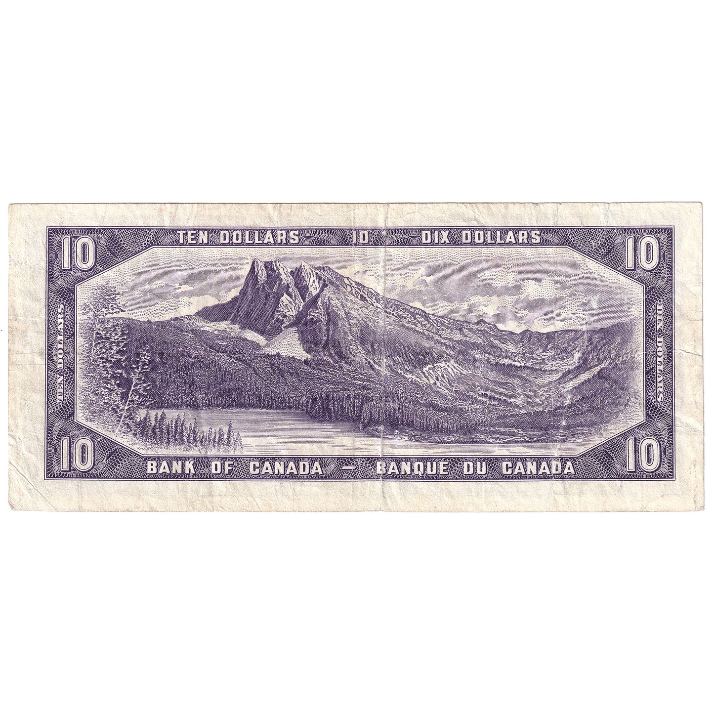 BC-40b 1954 Canada $10 Beattie-Rasminsky, Y/T, F-VF