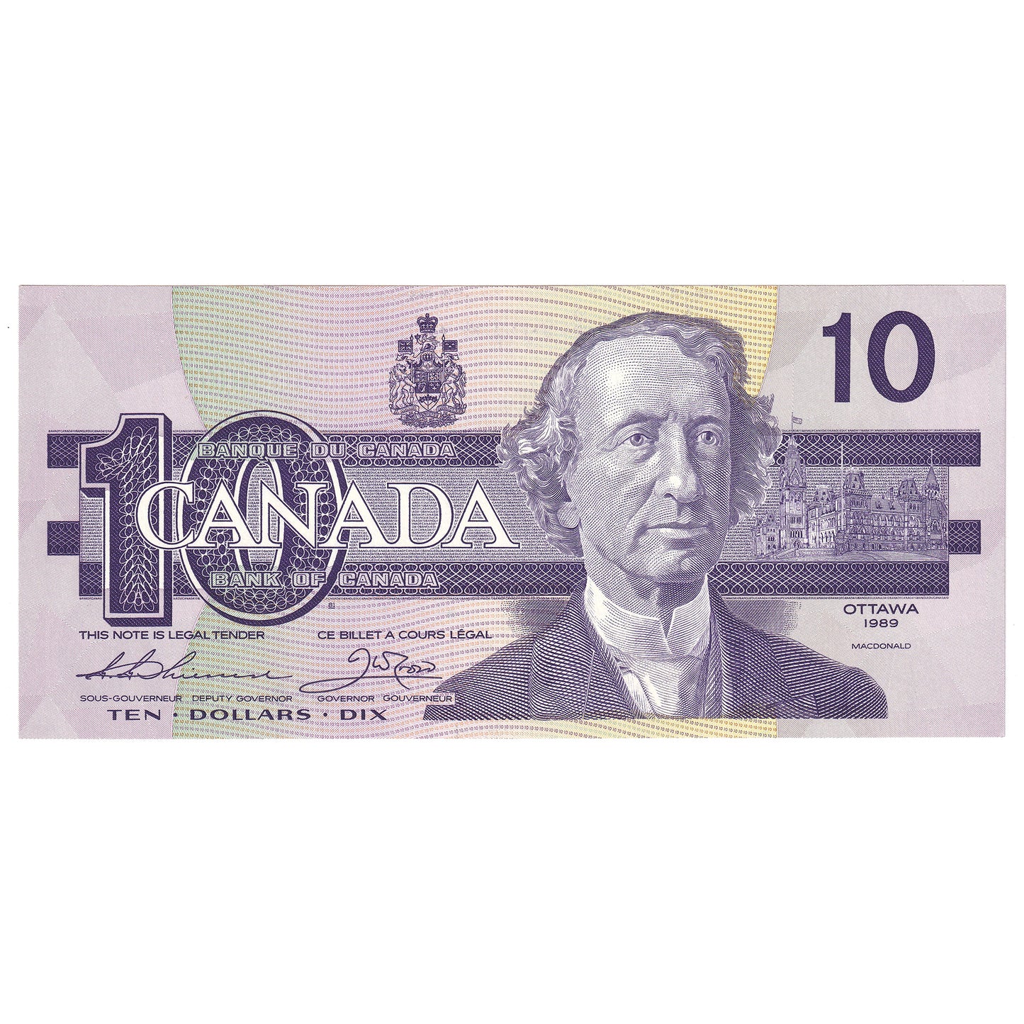 BC-57a 1989 Canada $10 Thiessen-Crow, ADU, CUNC