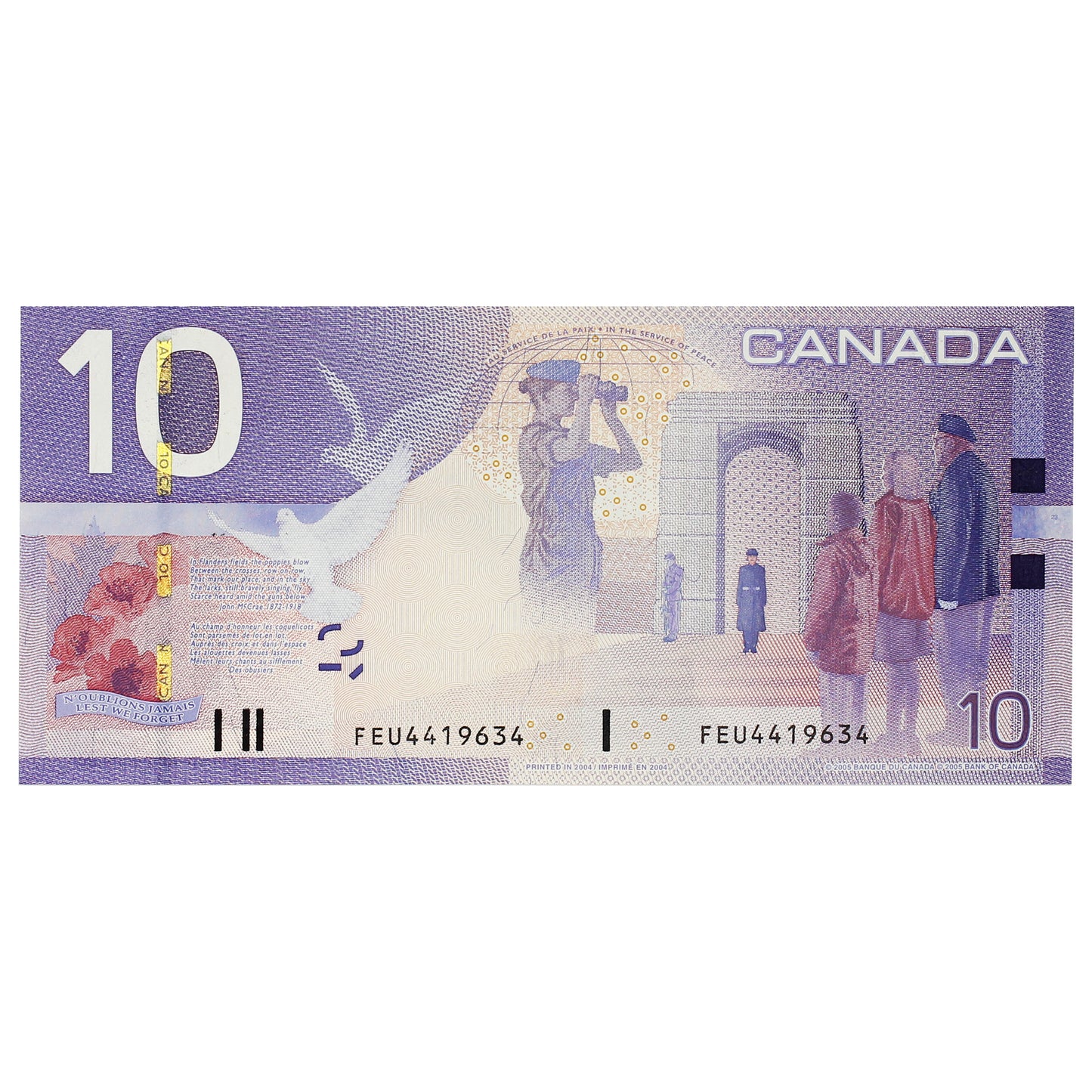 BC-68a-i 2004 Canada $10 Jenkins-Dodge, FEU, UNC