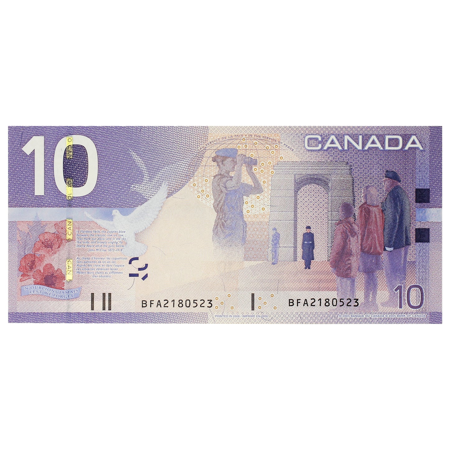 BC-68b 2008 Canada $10 Jenkins-Carney, BFA, UNC