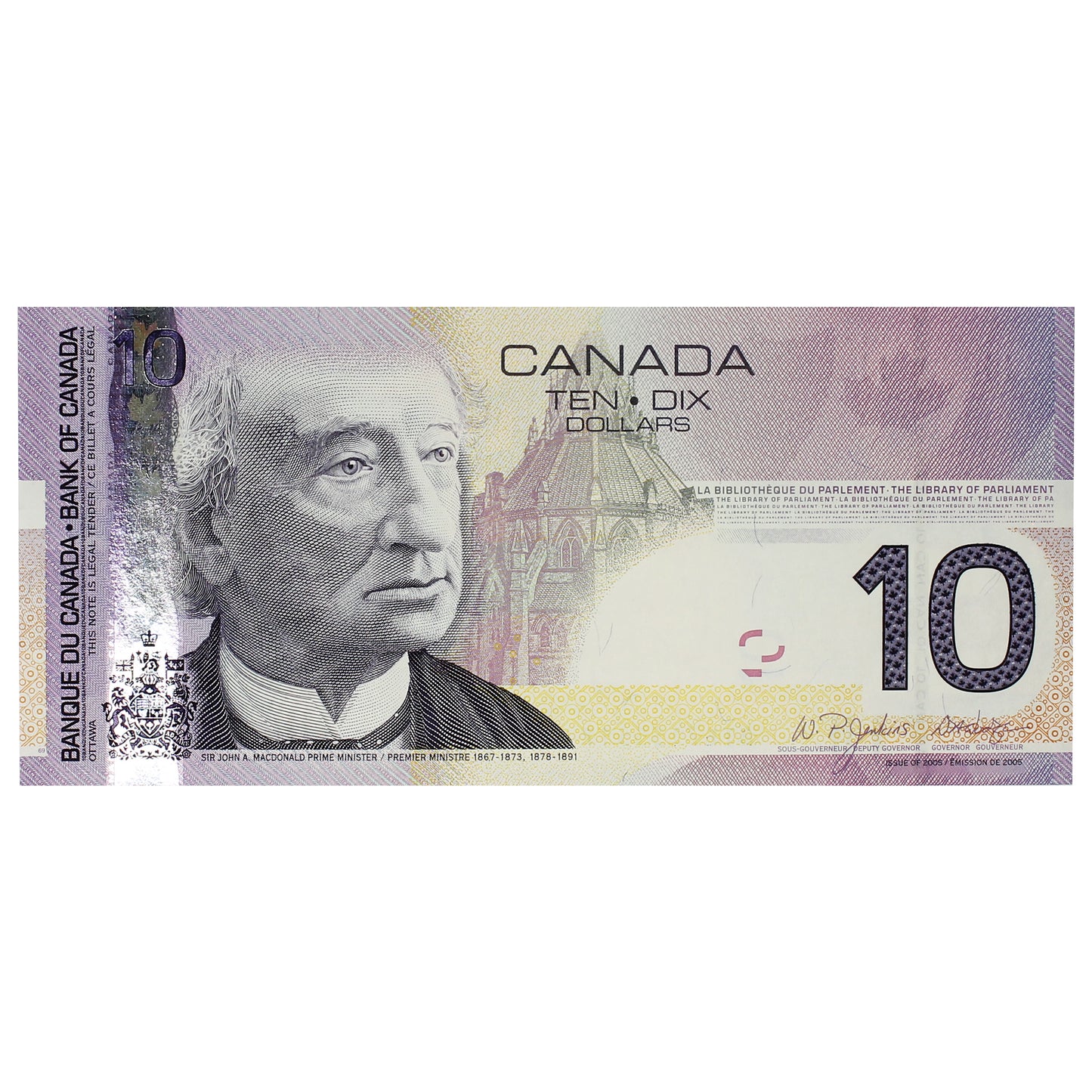 BC-68a-N1-iii 2005 Canada $10 Jenkins-Dodge, 3 Digit RADAR BTE7155517, UNC
