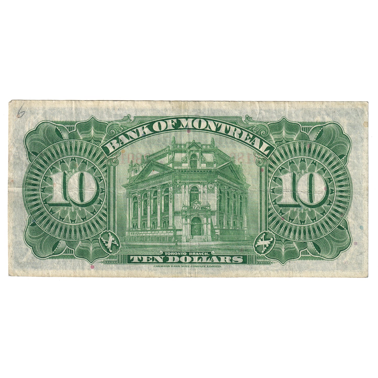505-62-04 1938 Bank of Montreal $10 Spinney-Gordon, VF