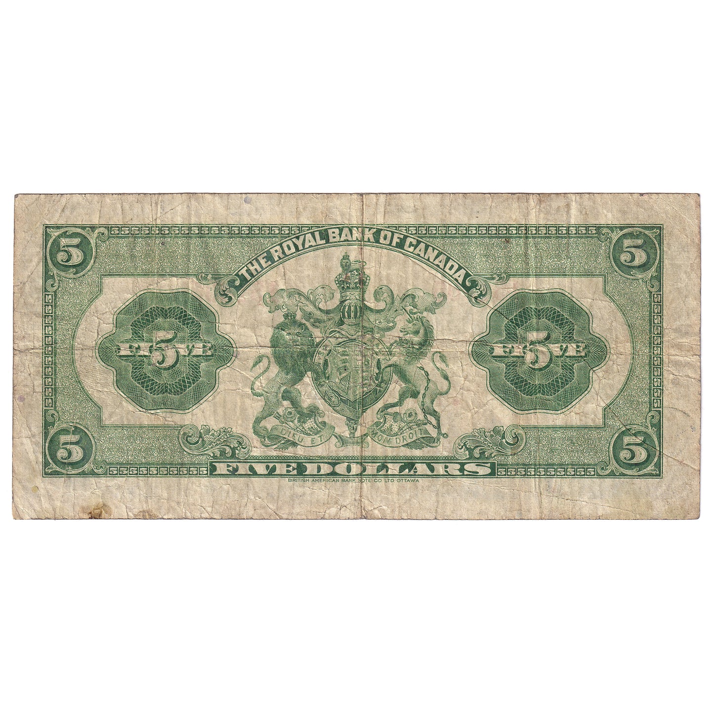 630-18-02 1935 Royal Bank $5 Dobson-Wilson, Small Signatures, F-VF