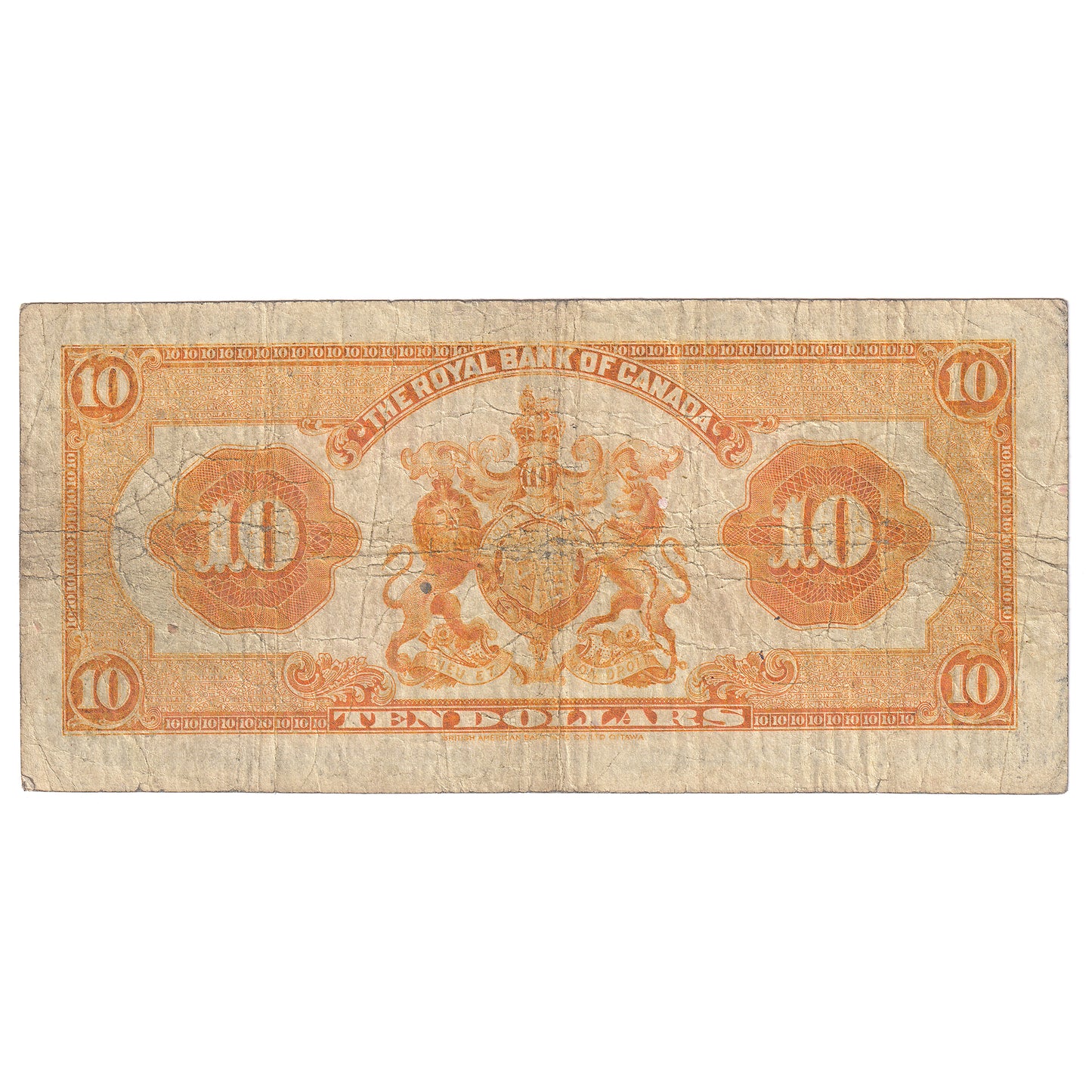 630-18-04 1935 Canada $10 Dobson-Wilson, Small Signatures, Fine (F12)
