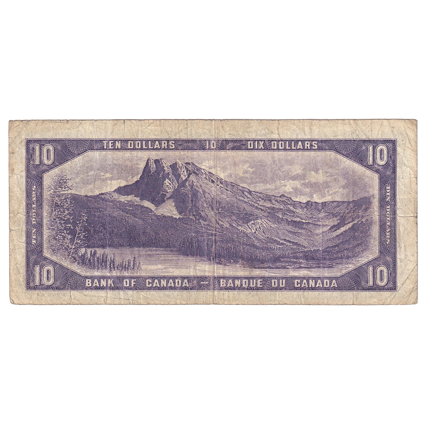 BC-32a 1954 Canada $10 Coyne-Towers, Devil's Face, G/D, Very Good (VG8)