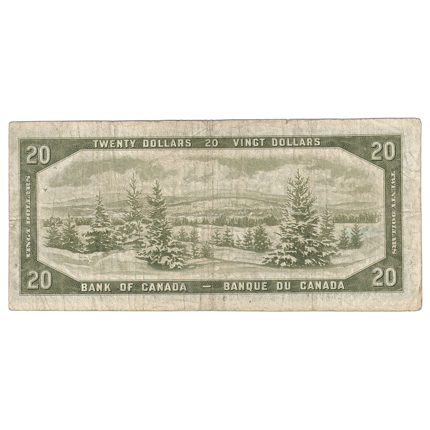 BC-33b 1954 Canada $20 Beattie-Coyne, Devil's Face, C/E, Circ