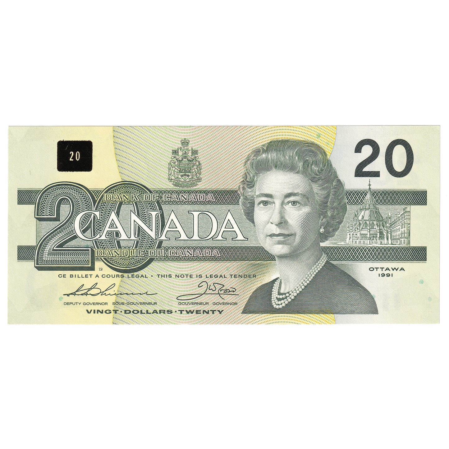 BC-58a-ii 1991 Canada $20 Thiessen-Crow, AIT, CUNC