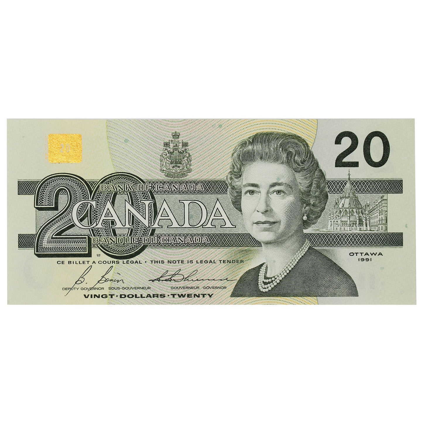 BC-58b-i 1991 Canada $20 Bonin-Thiessen, AVM, Uncirculated (MS60)