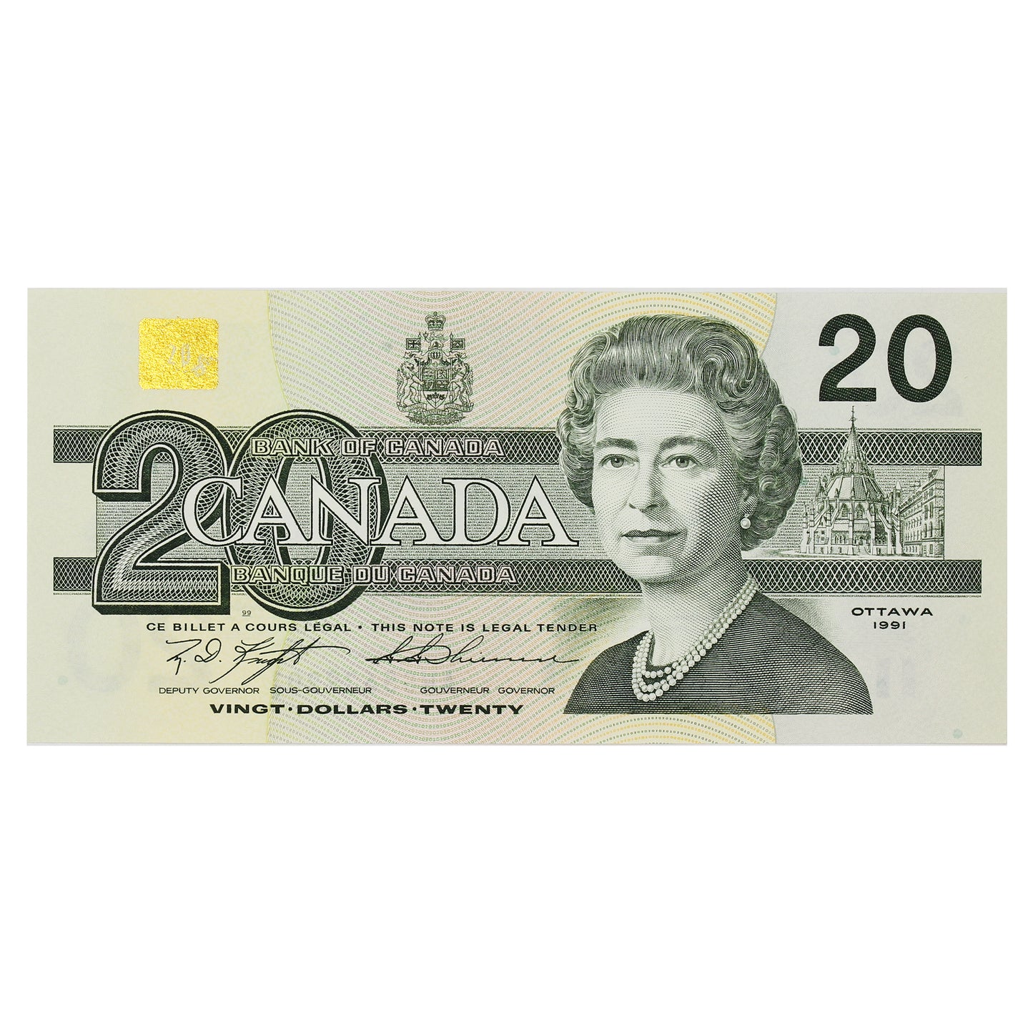 BC-58c 1991 Canada $20 Knight-Thiessen, AWG, Uncirculated (MS60)