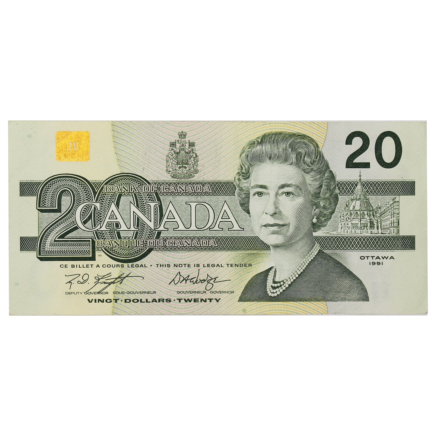 BC-58d 1991 Canada $20 Knight-Dodge, EYE, EF-AU (EF45)