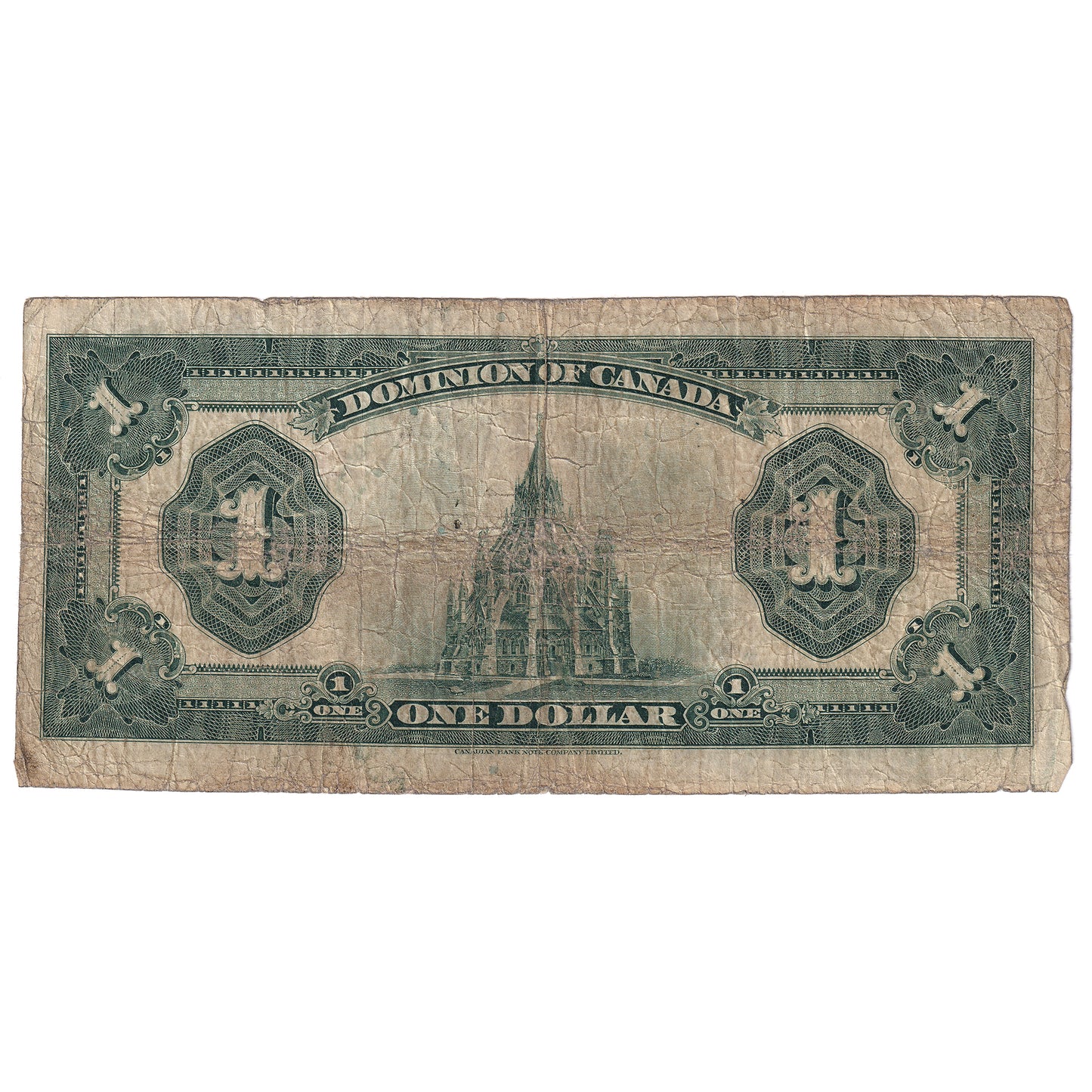 DC-25o 1923 Dominion $1 Campbell-Clark, Black Seal, Group 4, Series E, G-VG