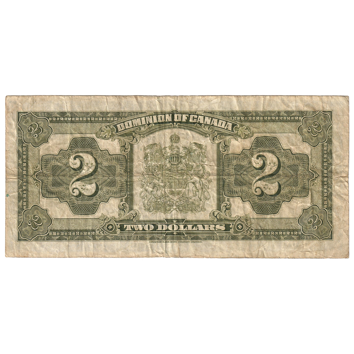 DC-26j 1923 Dominion $2 Campbell-Sellar, Black Seal, Group 3, Series U, VF