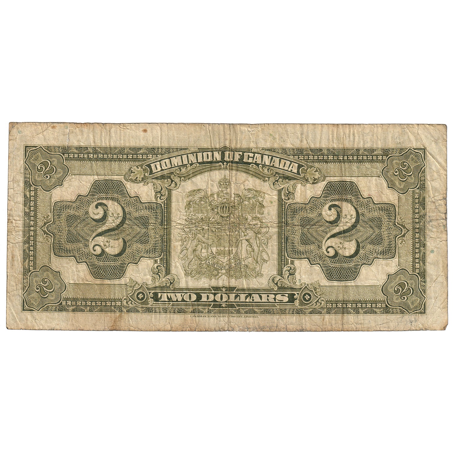 DC-26l 1923 Dominion $2 Campbell-Clark, Black Seal, Group 4, Series W, F