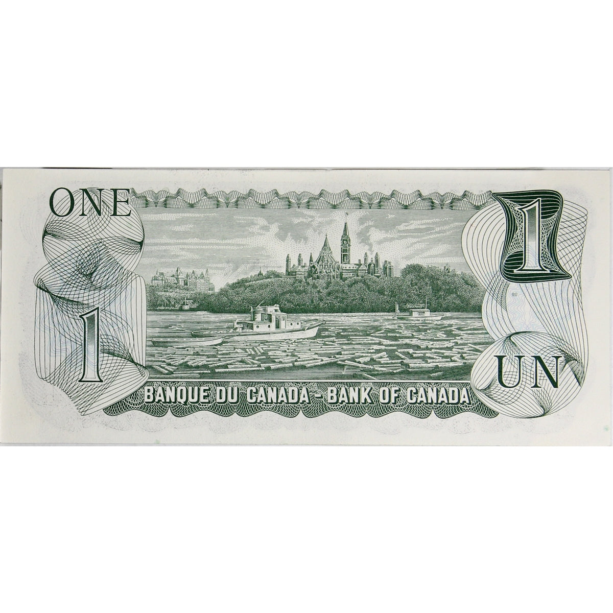 BC-46b 1973 Canada $1 Crow-Bouey, BAR, Uncirculated (MS60)