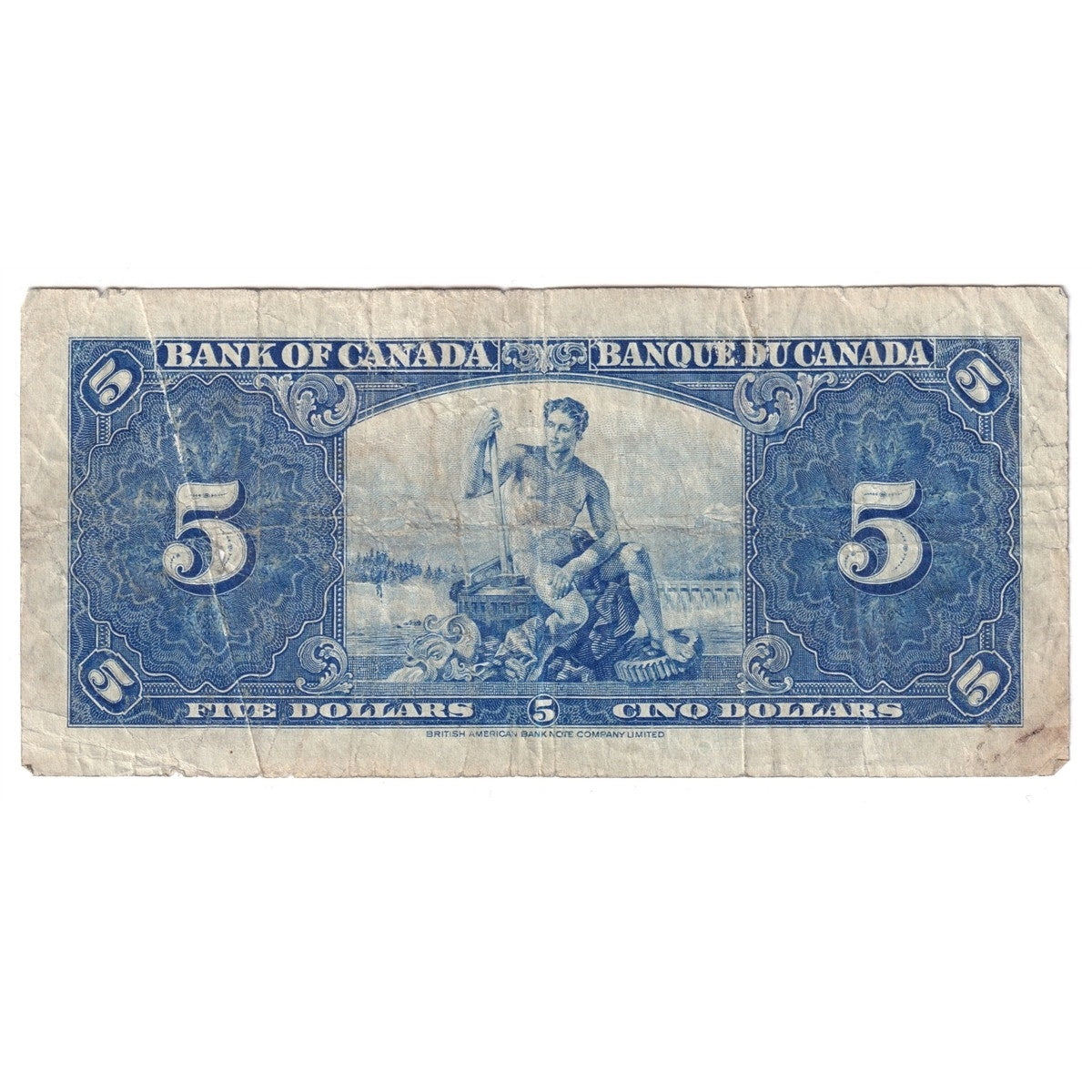 BC-23b 1937 Canada $5 Gordon-Towers, O/C, Circ