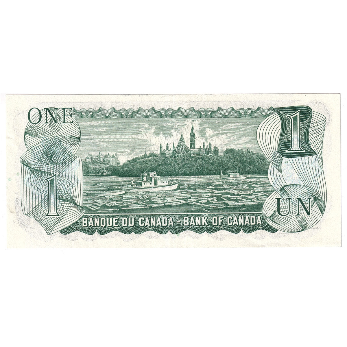 BC-46b 1973 Canada $1 Crow-Bouey, EAN, AU-UNC (AU55)