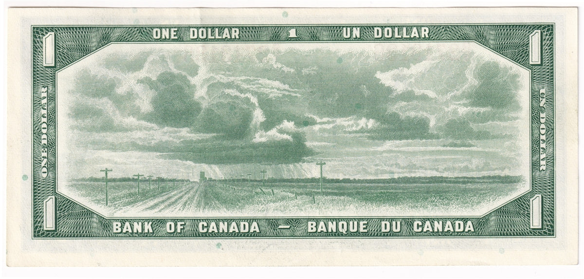 BC-37b 1954 Canada $1 Beattie-Rasminsky, R/Y, Almost Uncirculated (AU50)