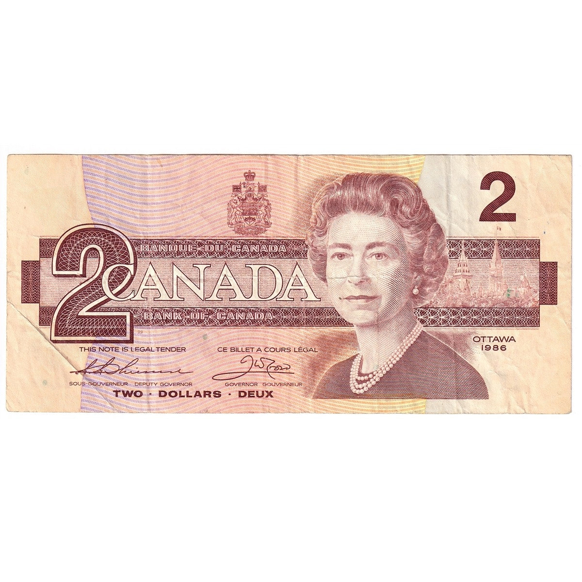 BC-55bA 1986 Canada $2 Thiessen-Crow, BRX, CIRC