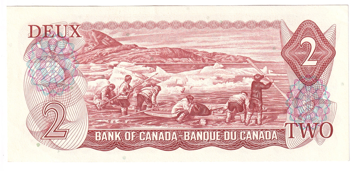 BC-47a 1974 Canada $2 Lawson-Bouey, RB, Almost Uncirculated (AU50)