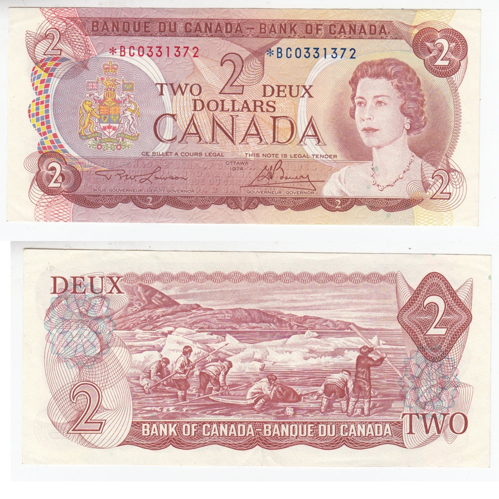 BC-47aA 1974 Canada $2 Lawson-Bouey, *BC, EF-AU (EF45)