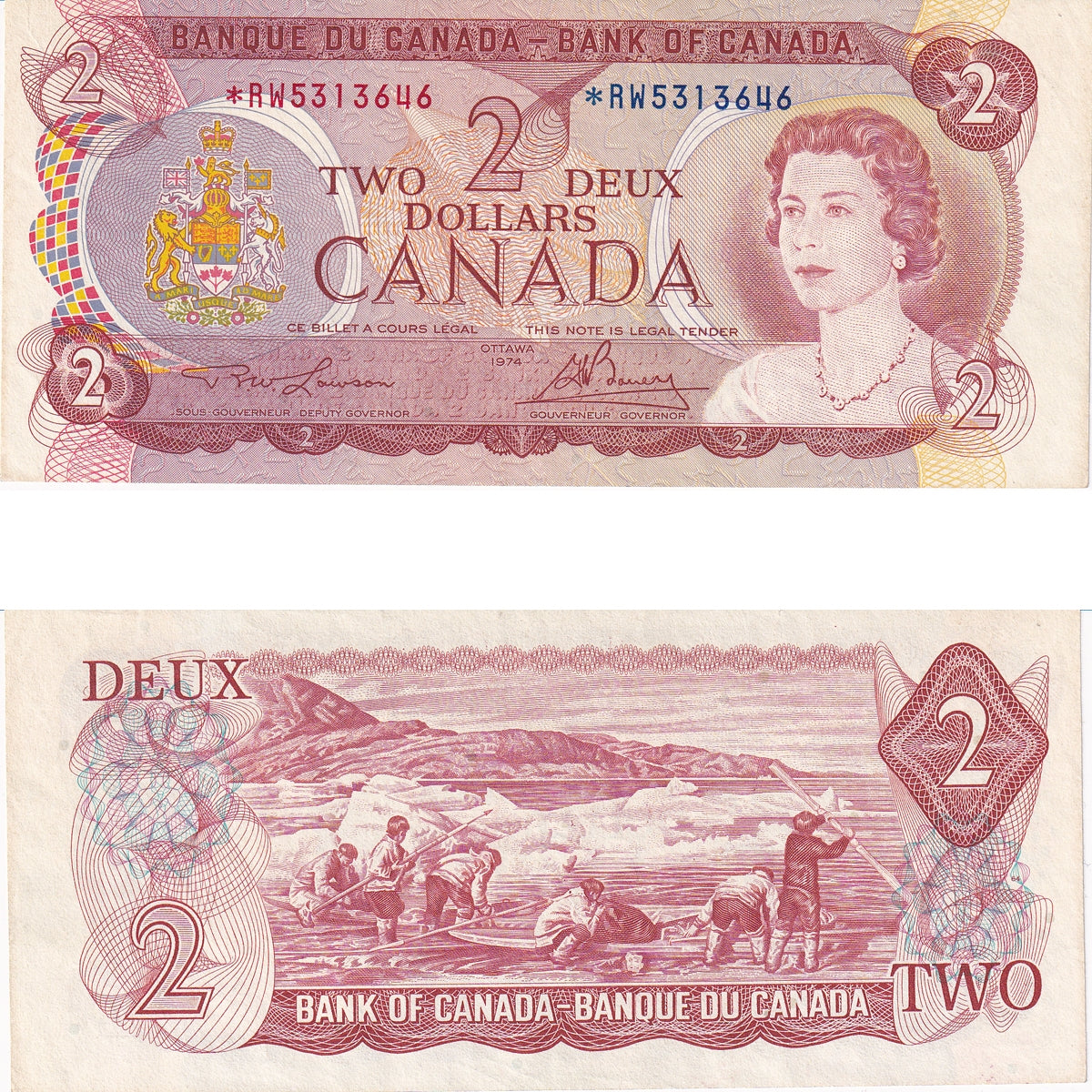 BC-47aA 1974 Canada $2 Lawson-Bouey, *RW, EF