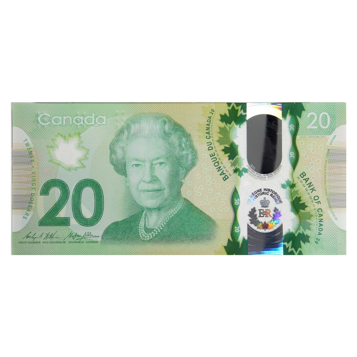 BC-74 2015 Canada $20 Wilkins-Poloz, FWS, Uncirculated (MS60)