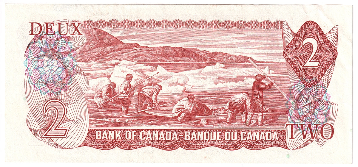 BC-47b 1974 Canada $2 Crow-Bouey, AGM, Almost Uncirculated (AU50)