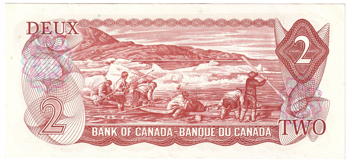 BC-47b 1974 Canada $2 Crow-Bouey, AGZ, AU-UNC (AU55)