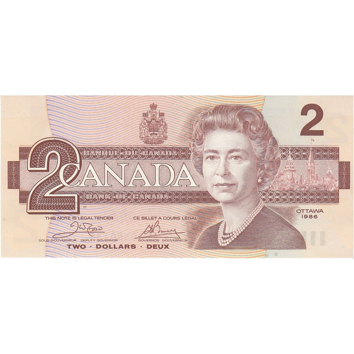 BC-55a 1986 Canada $2 Crow-Bouey, ARH, Choice Uncirculated (CUNC63)