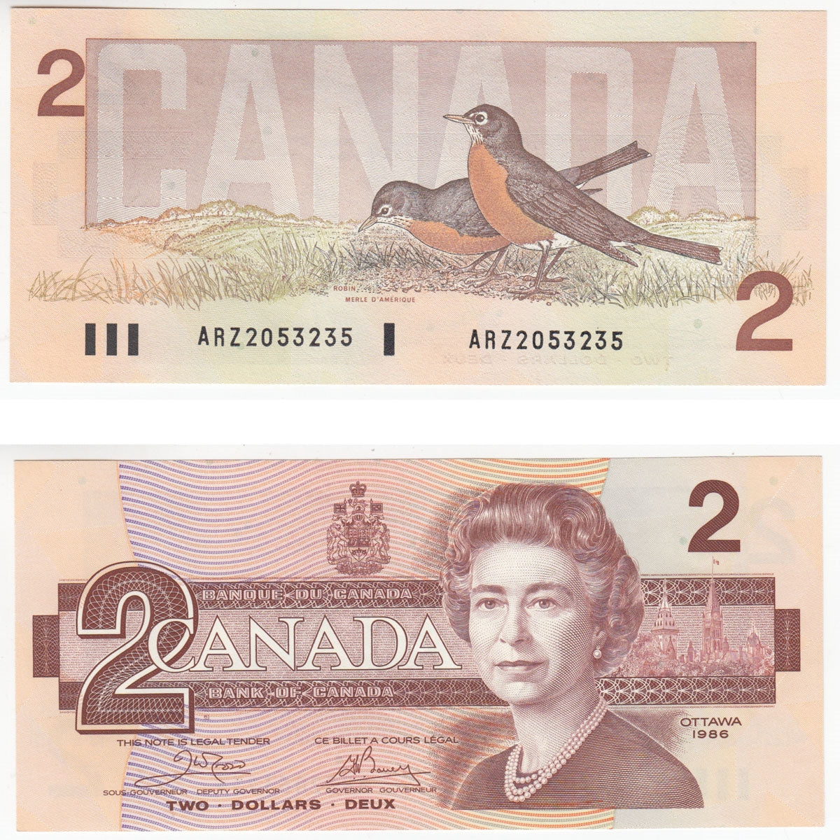 BC-55a 1986 Canada $2 Crow-Bouey, ARZ, Uncirculated (MS60)