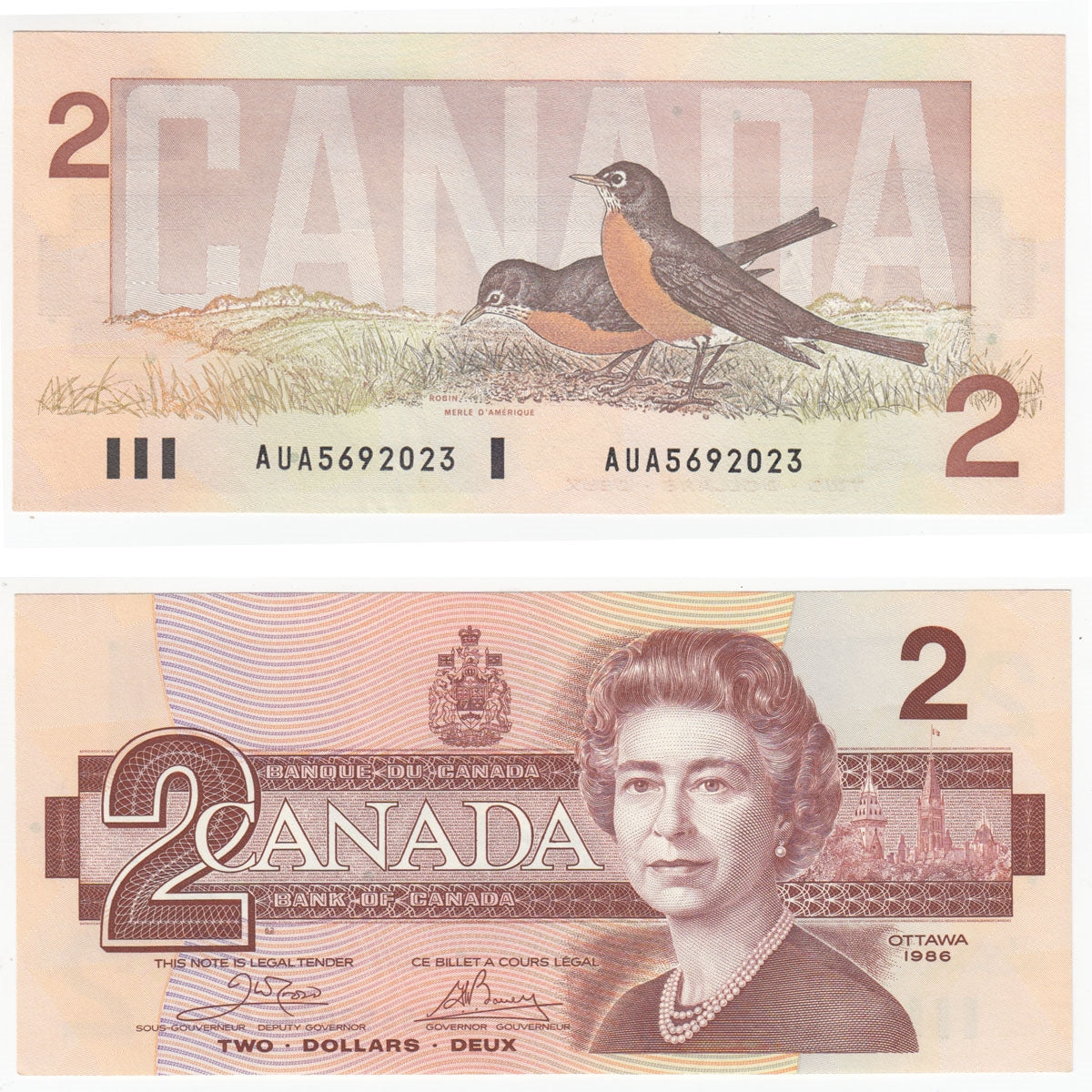 BC-55a 1986 Canada $2 Crow-Bouey, AUA, Uncirculated (MS60)