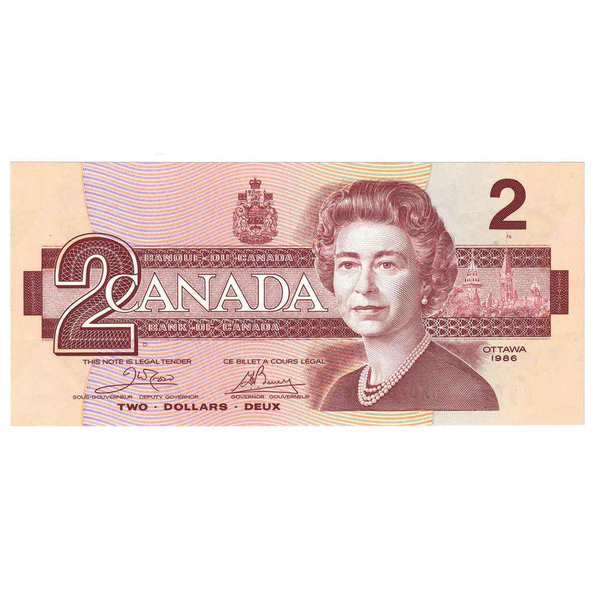 BC-55aA 1986 Canada $2 Crow-Bouey, ARX Below 1.26M, Choice Uncirculated (CUNC63)