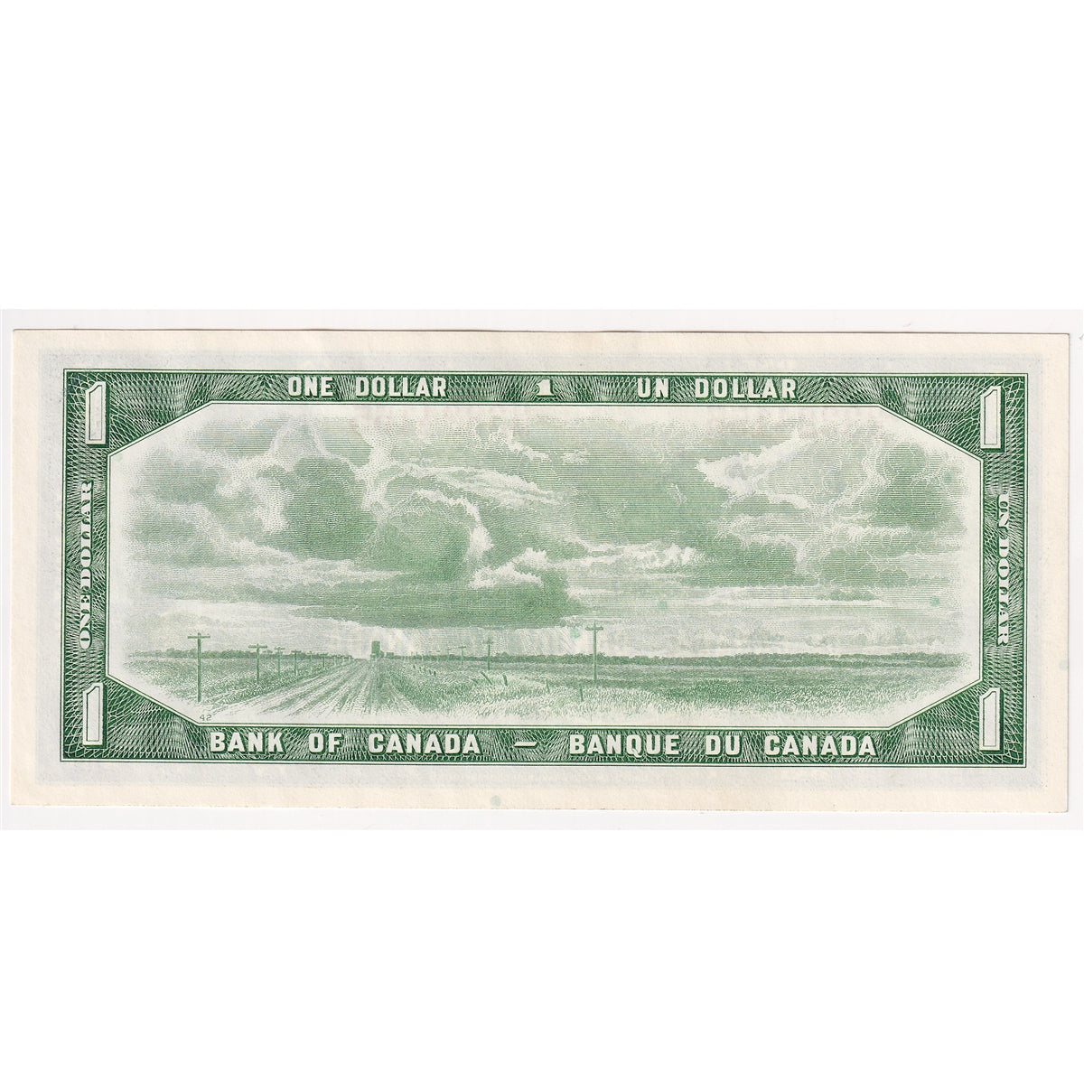 BC-37b-i 1954 Canada $1 Beattie-Rasminsky, U/M, AU-UNC (AU55)