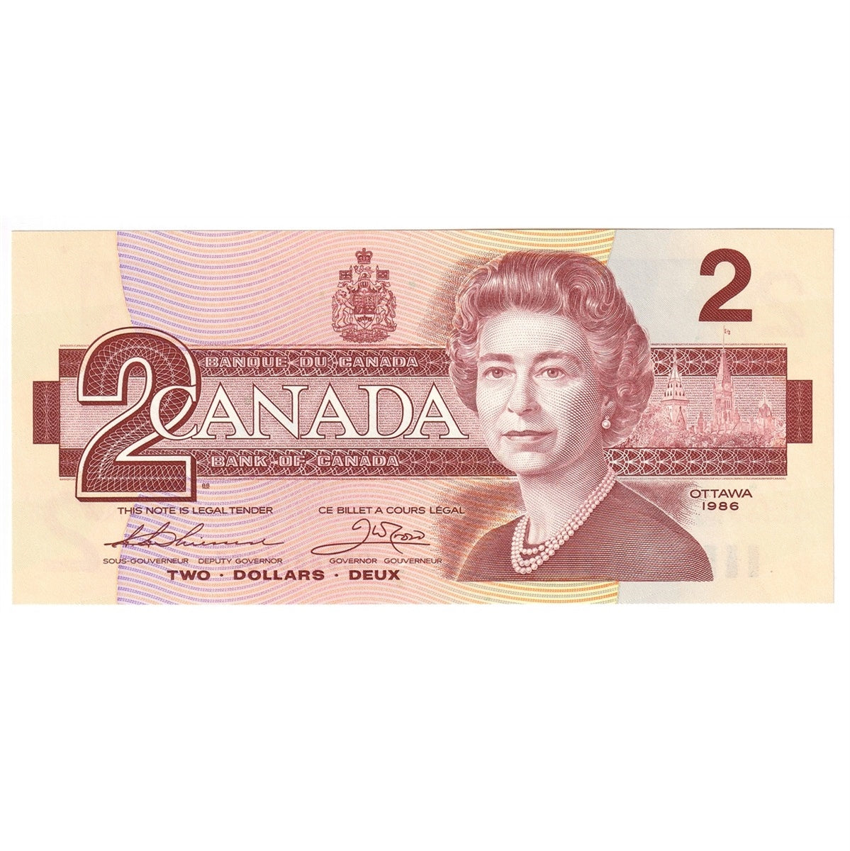 BC-55b 1986 Canada $2 Thiessen-Crow, BBC, Choice Uncirculated (CUNC63)