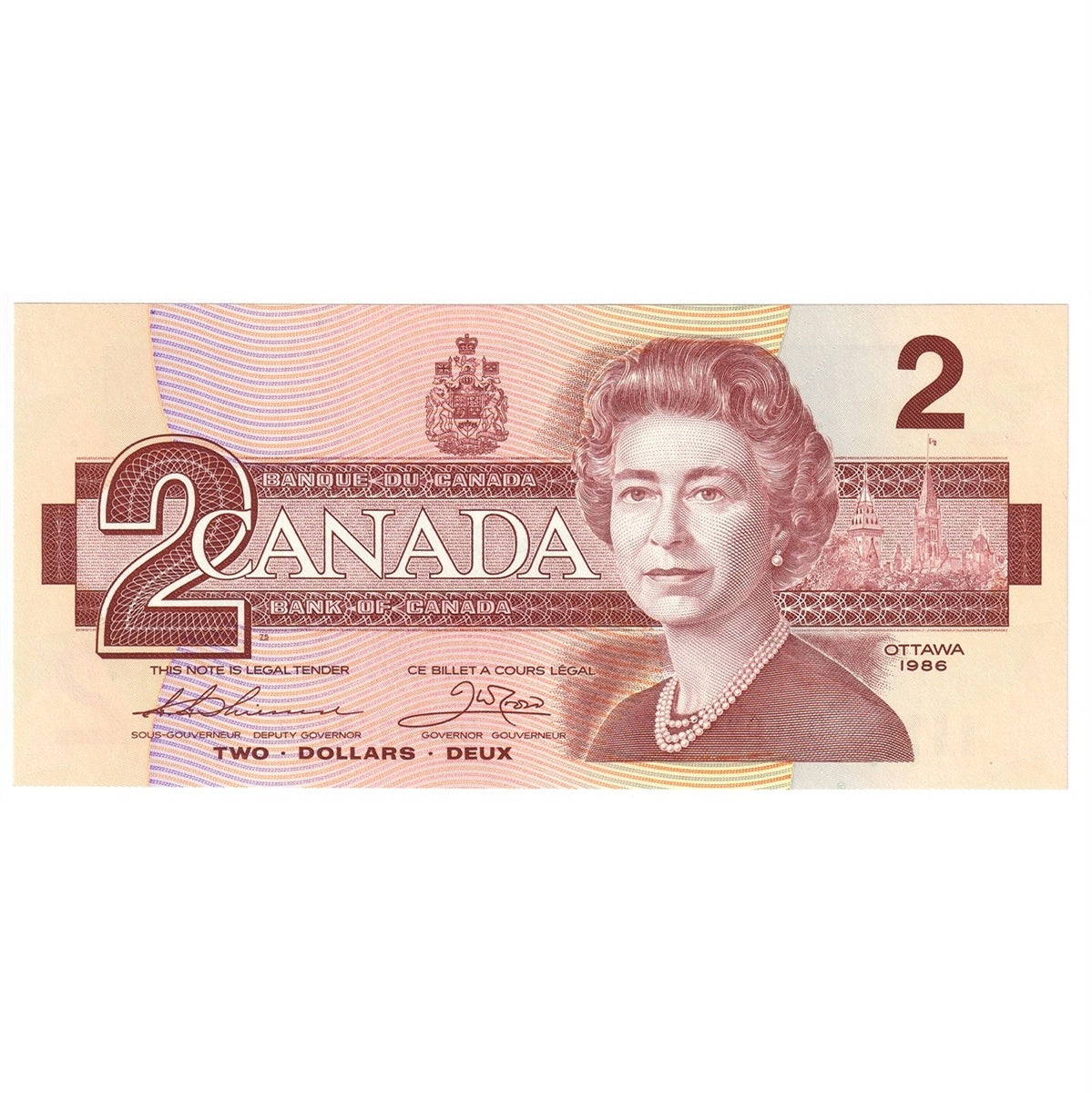 BC-55b 1986 Canada $2 Thiessen-Crow, BBG, Choice Uncirculated (CUNC63)