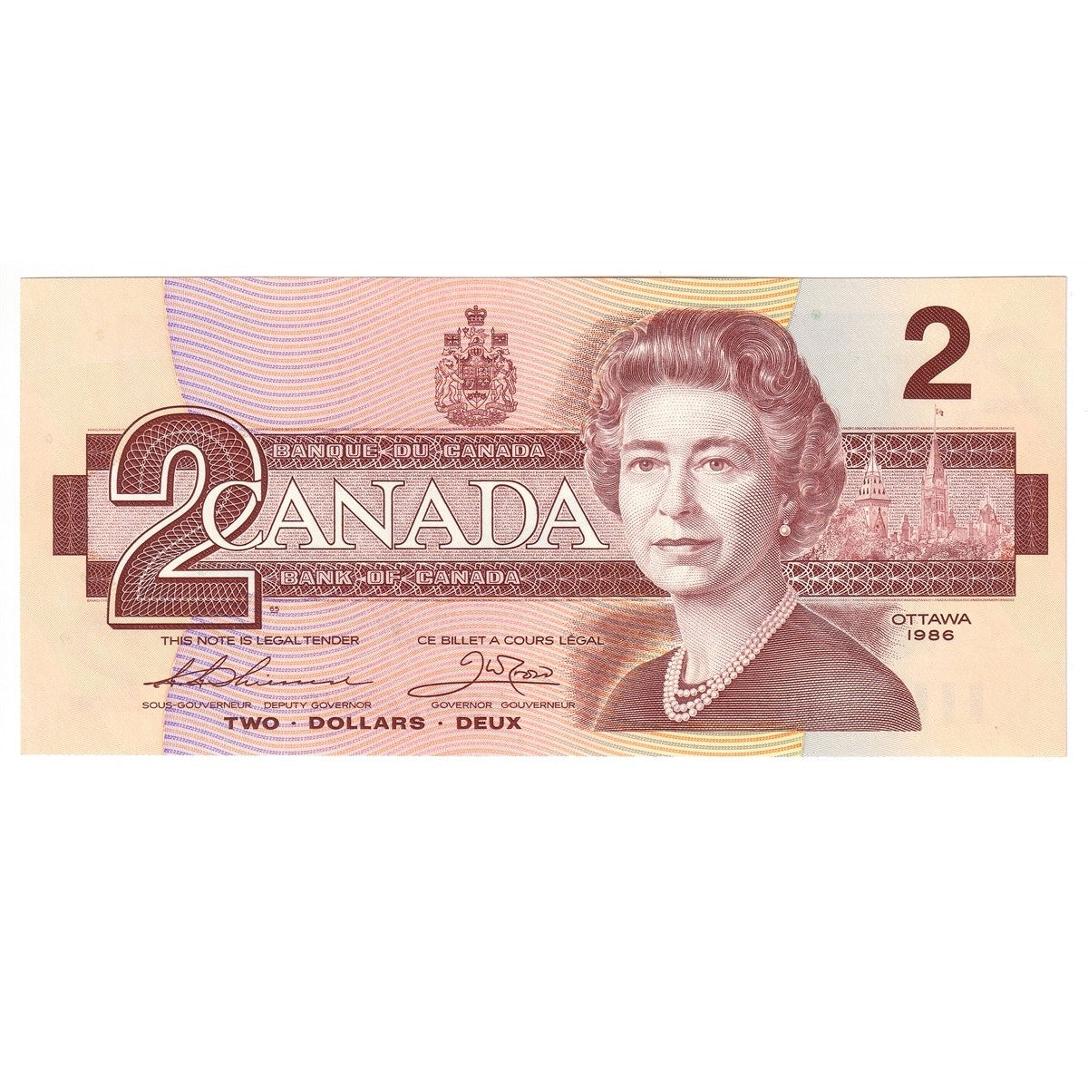 BC-55b 1986 Canada $2 Thiessen-Crow, BBM, Choice Uncirculated (CUNC63)