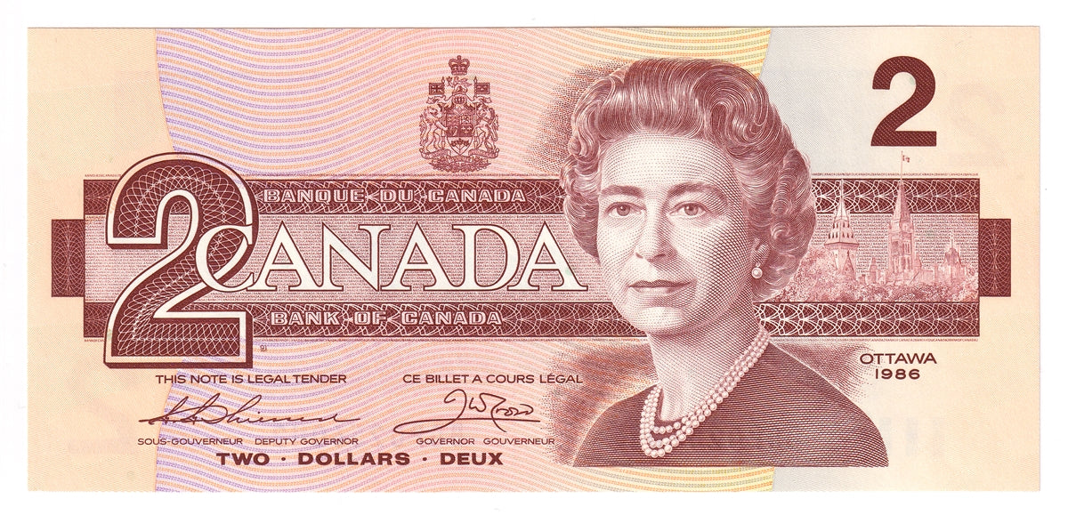 BC-55b 1986 Canada $2 Thiessen-Crow, BGP, Choice Uncirculated (CUNC63)
