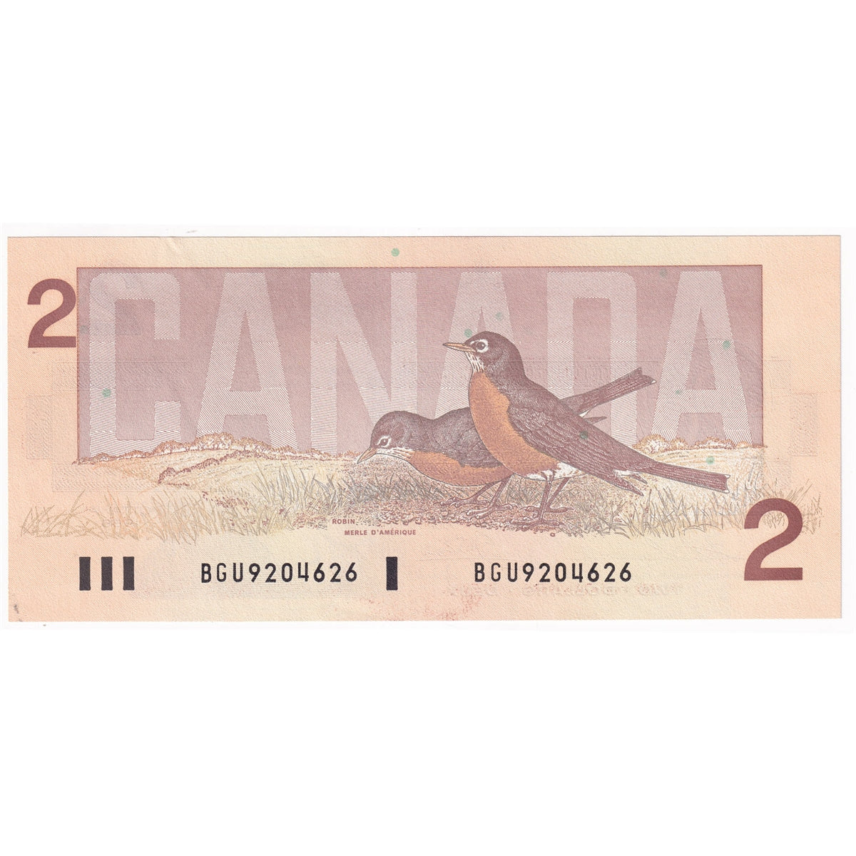 BC-55b 1986 Canada $2 Thiessen-Crow, BGU, AU-UNC