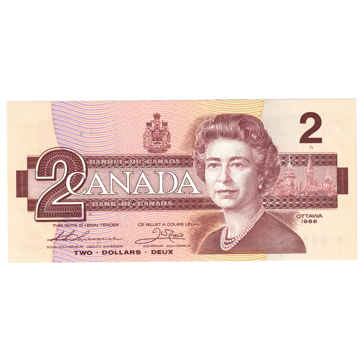 BC-55b 1986 Canada $2 Thiessen-Crow, BGY, Choice Uncirculated (CUNC63)