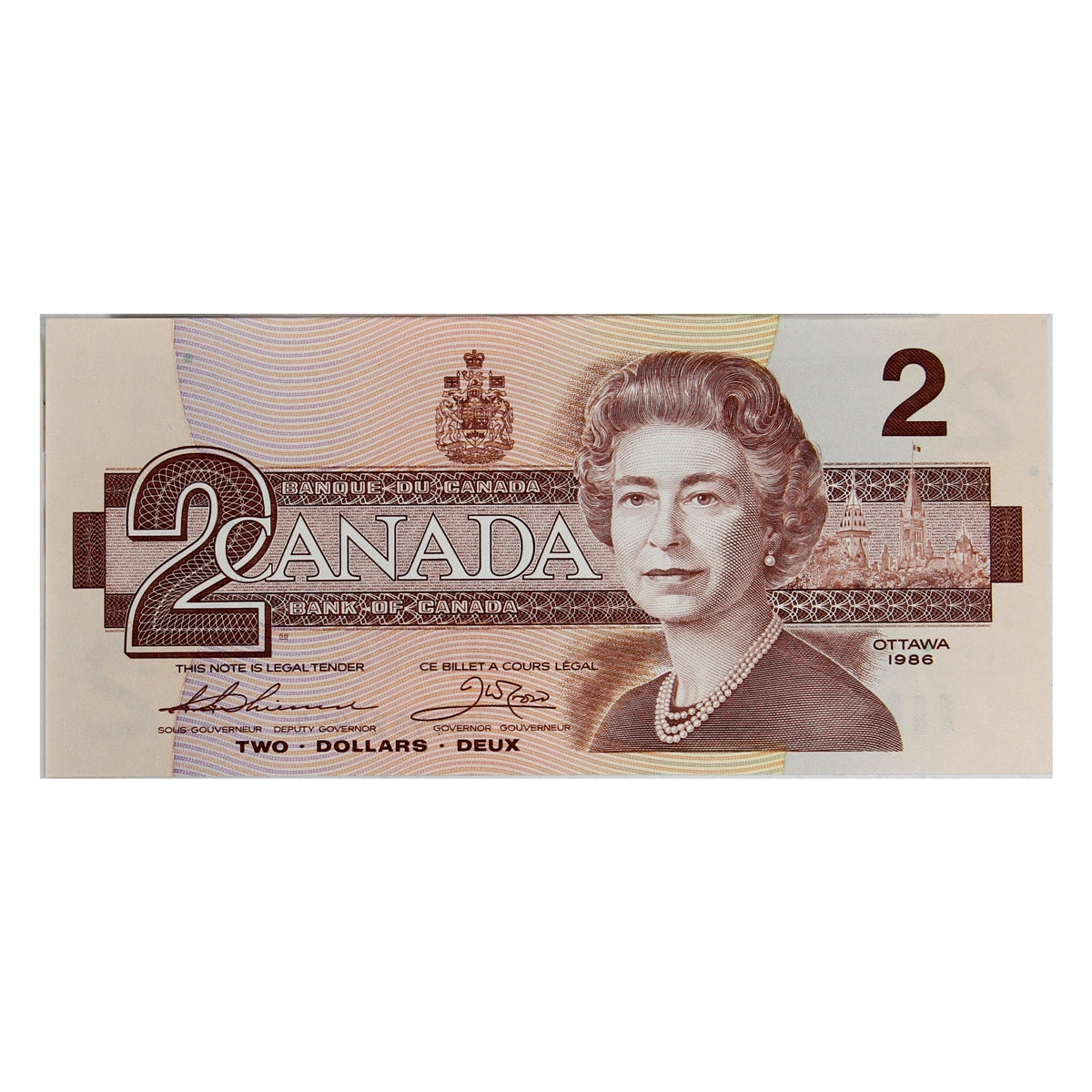 BC-55b 1986 Canada $2 Thiessen-Crow, BUU, Choice Uncirculated (CUNC63)