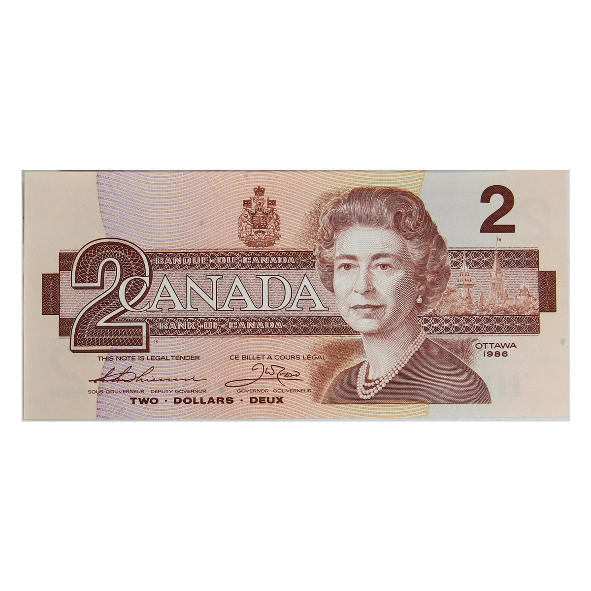 BC-55b 1986 Canada $2 Thiessen-Crow, BUU, Uncirculated (MS60)