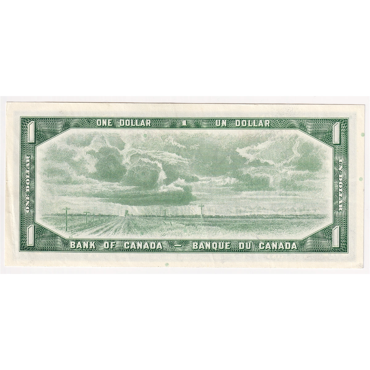 BC-37b-i 1954 Canada $1 Beattie-Rasminsky, C/Z, Extra Fine (EF40)